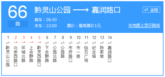 貴陽(yáng)公交66路路線示意圖